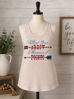Southern Grace NWOT Beige Racerback Tank Top, Size: Large